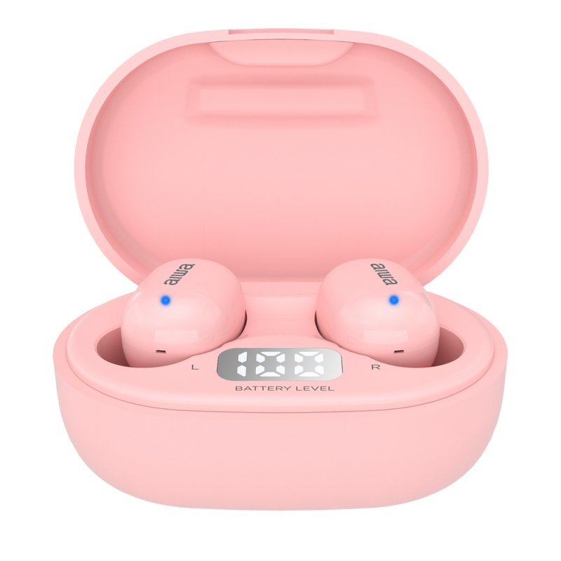 Aiwa ebtw - 150 bluetooth rosa + estuche de carga