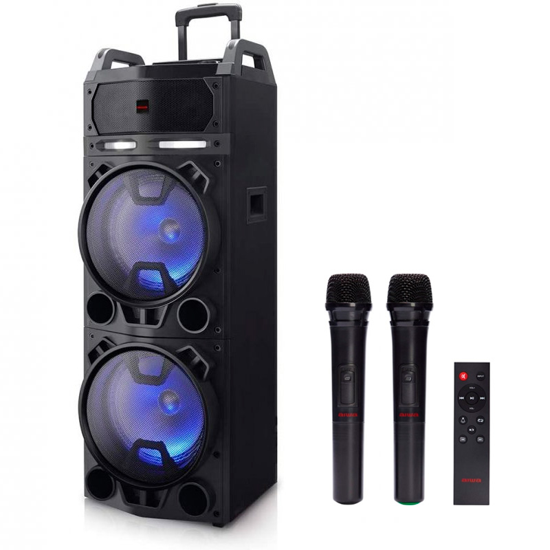 Aiwa kbtus - 900 100w rms con karaoke 2 micros inalambricos