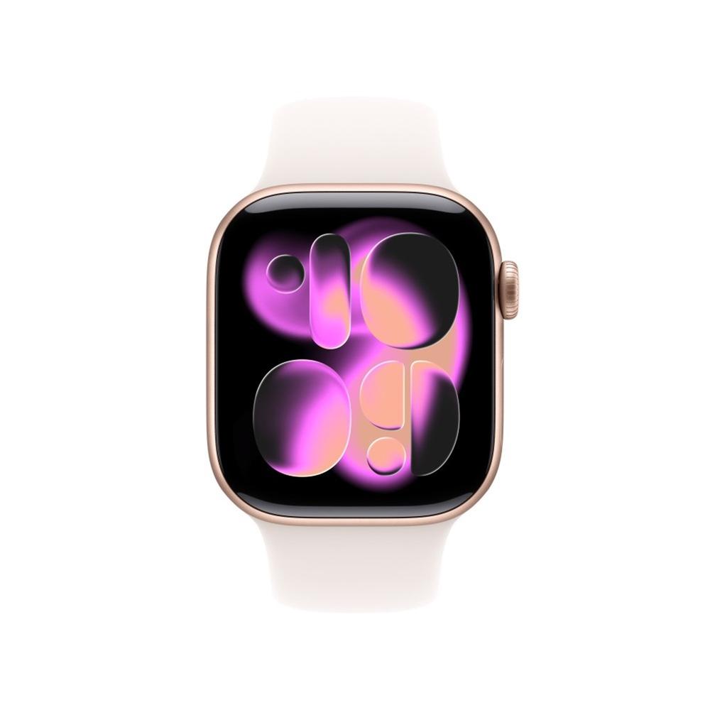 Apple watch s11 gps + cellular 42mm rose gold aluminium case light blush sport band m - l