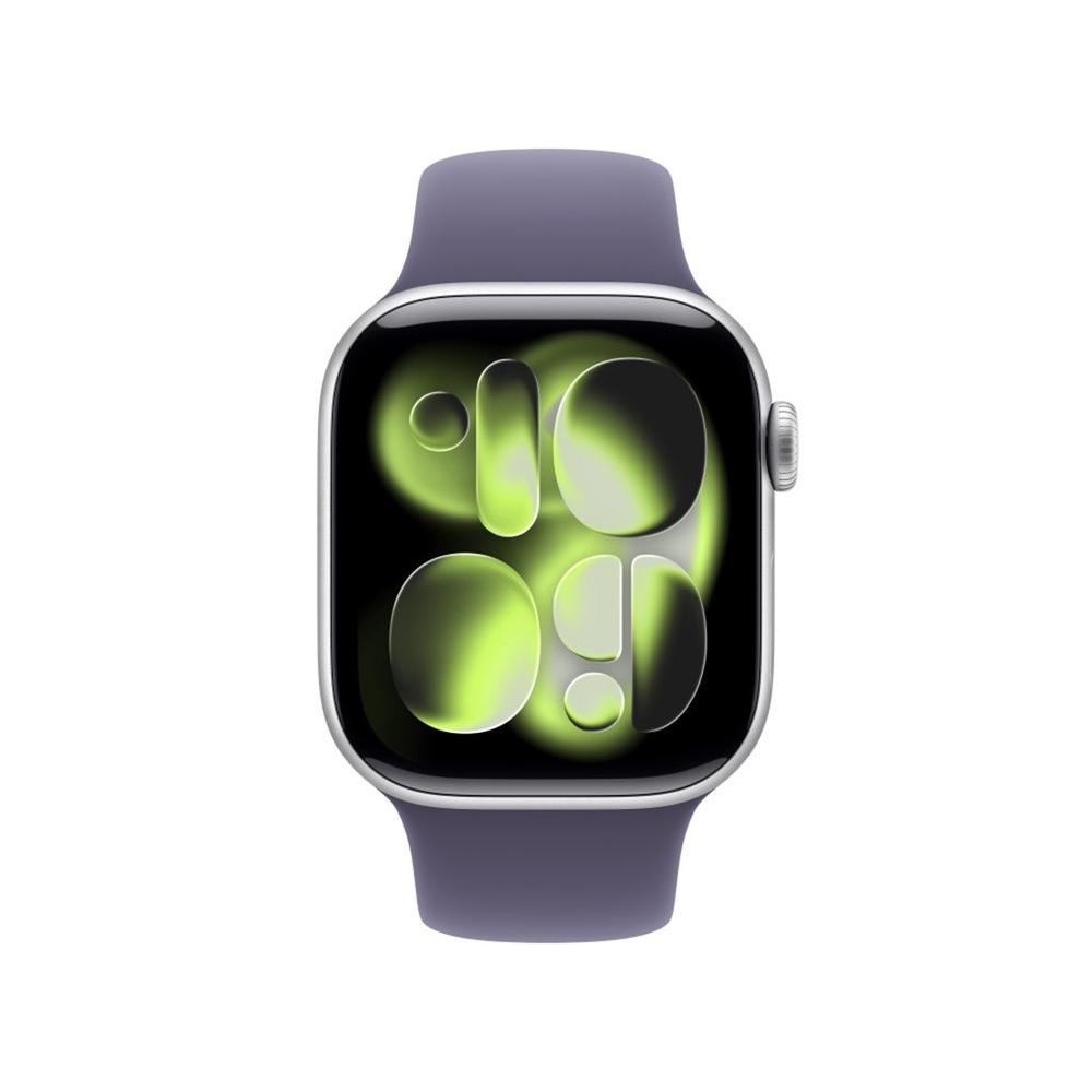 Apple Watch Series 11 gps + cellular 42mm silver aluminium case purple fog sport band s - m