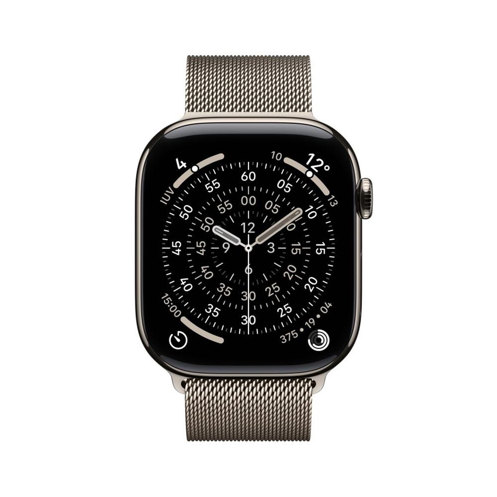 Apple watch s11 gps + cellular 46mm natural titanium case natural milanese loop s - m