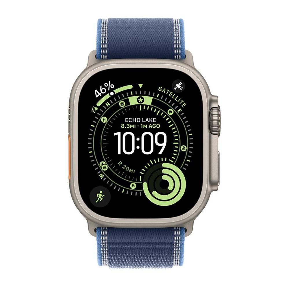 Apple Watch Ultra 3 gps + cellular 49mm natural titanium case blue - bright blue trail loop - m - l