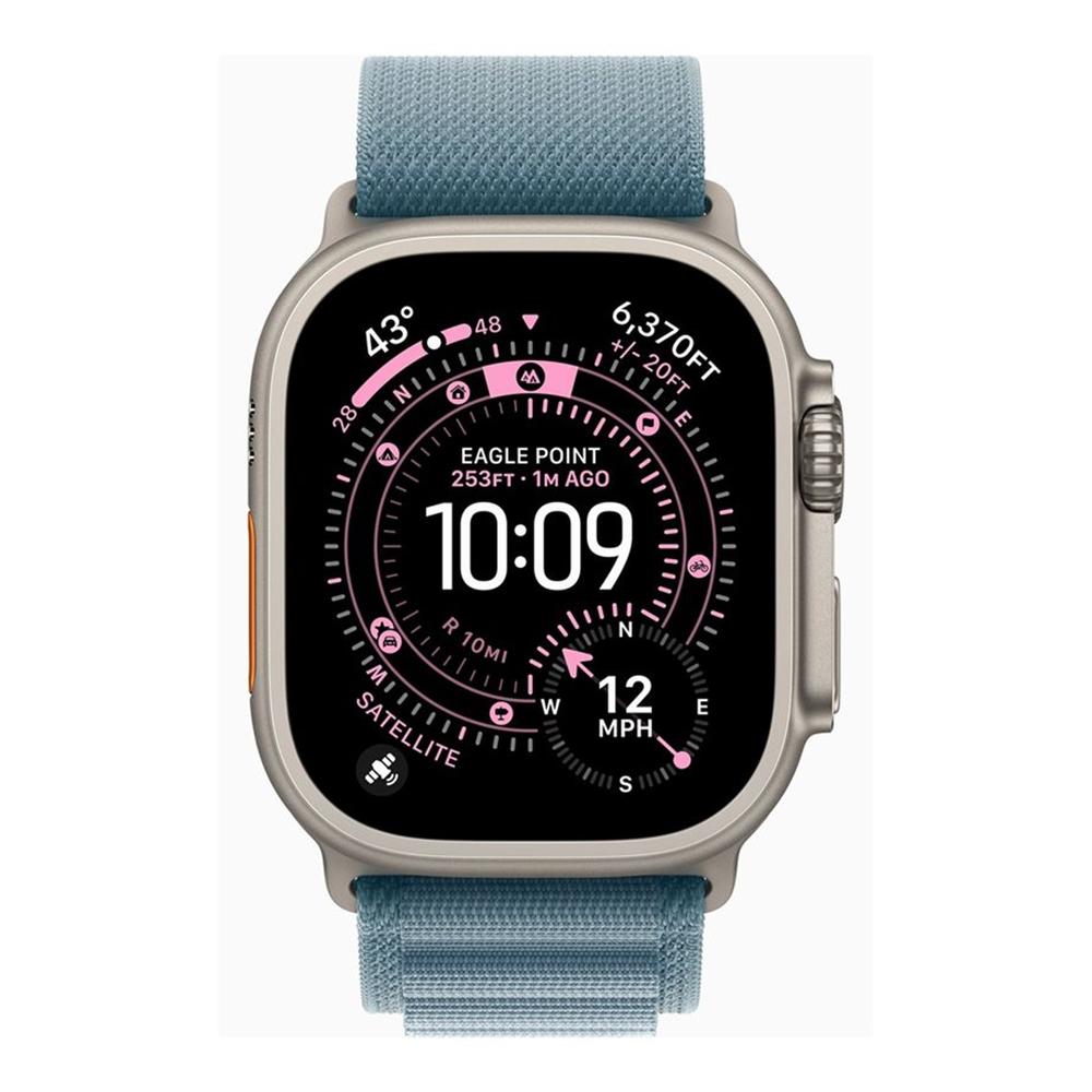 Apple Watch Ultra 3 gps + cellular 49mm natural titanium case blue alpine loop - m