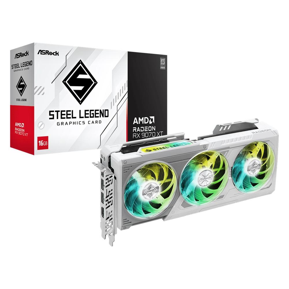 ASRock RX9070XT SL 16G,AMD,RX9070XT,16GB,GDDR6,256BIT,2HDMI+2DP (3 VENTILADORES)