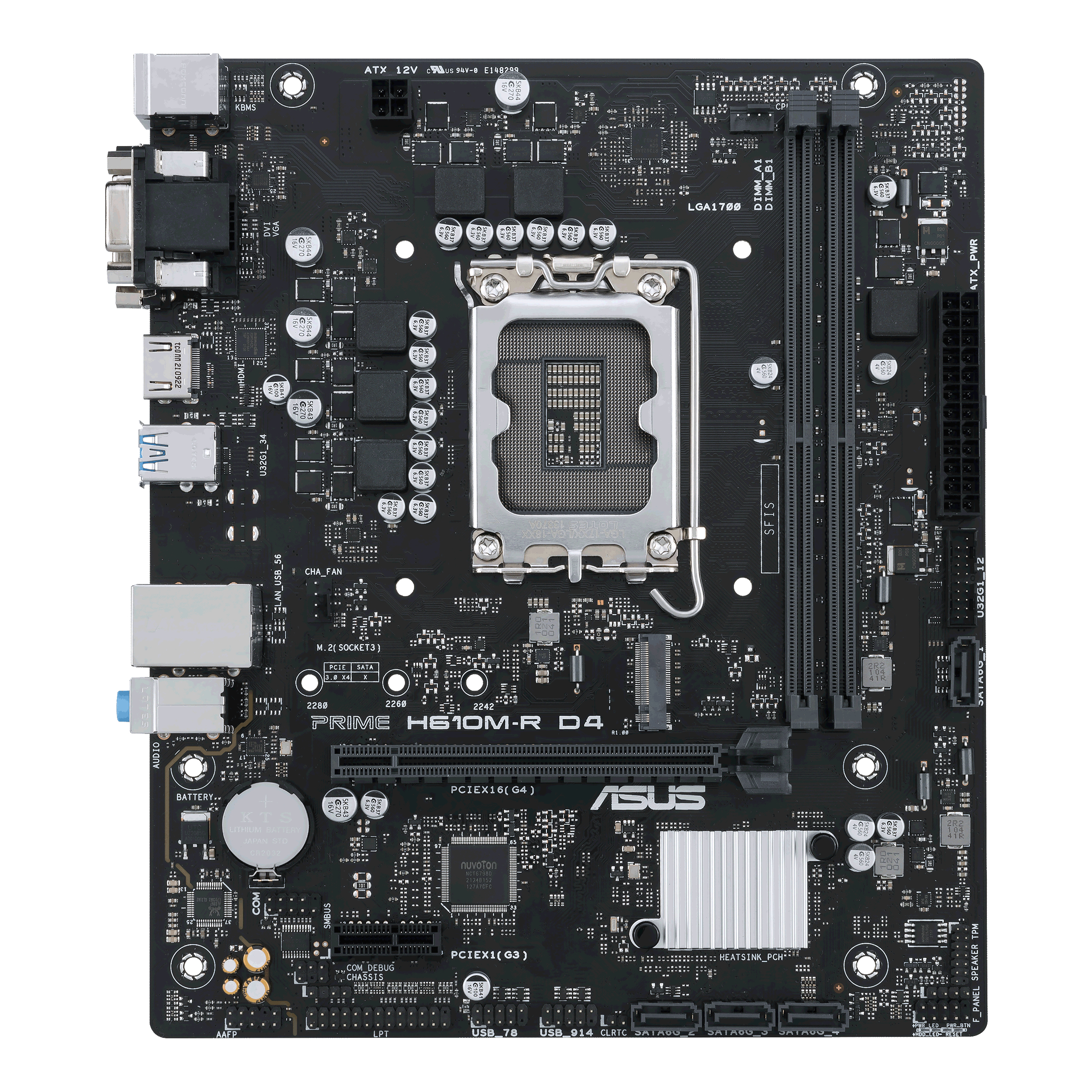 Asus intel prime h610m - r d4 m - atx - 2x ddr4 - 4x sata3 - 2x usb 3.2 - 2x usb 2.0 90mb1b40 - m0ecy0