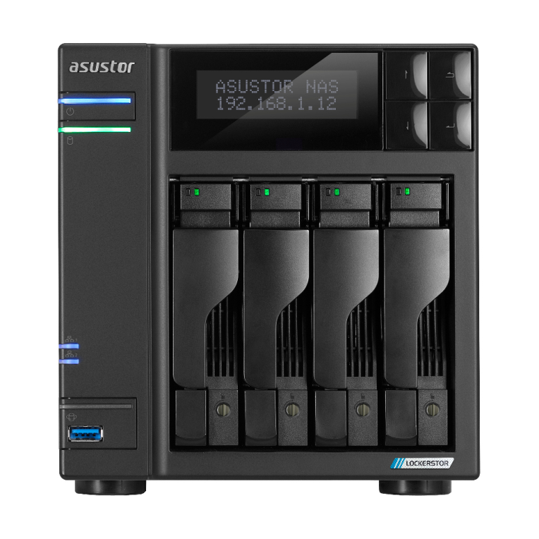Asustor tower 4 bay nas quad - core 2.0ghz dual 2.5gbe ports 4gb ram ddr4