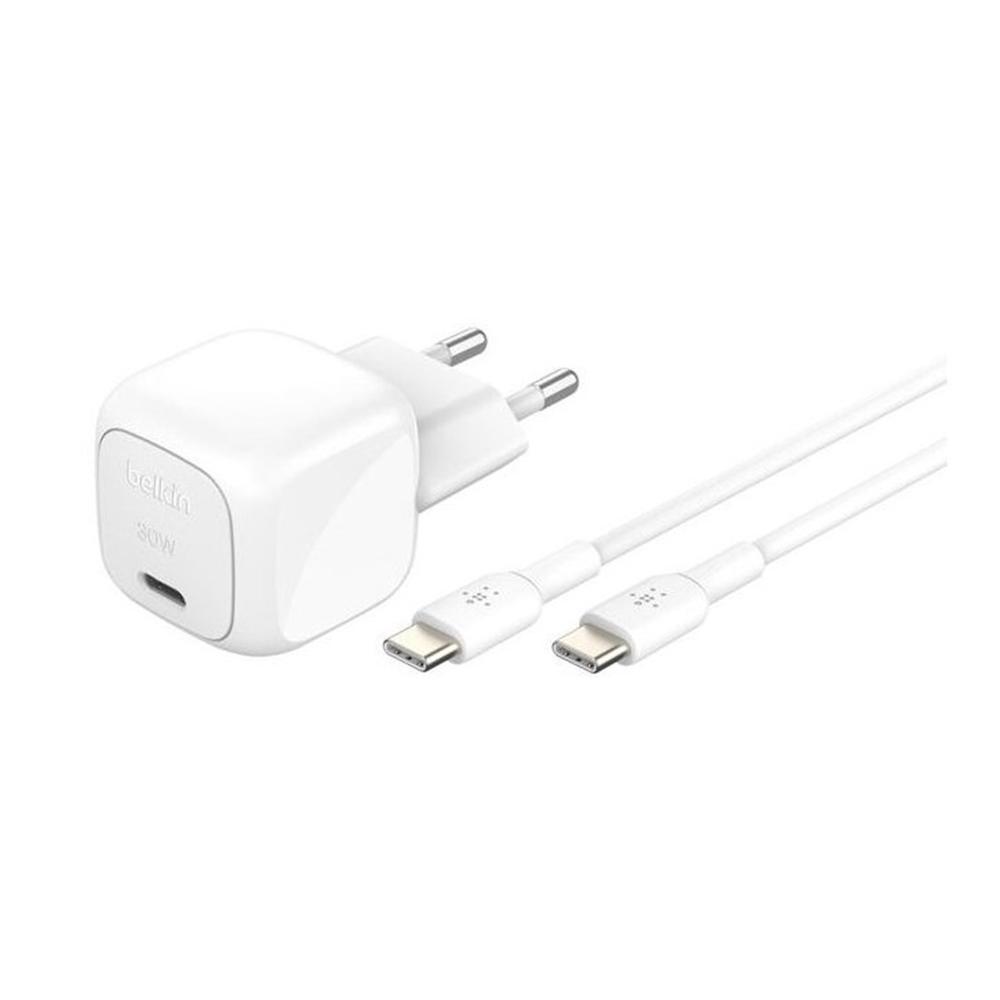 Belkin wca008kq1mwh - b6 30w usb tipo c + cable usb tipo c blanco