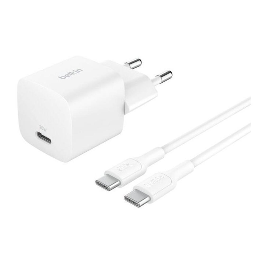 Belkin wca012kq1mwh - b6 25w 1x usb tipo c blanco + cable usb tipo c