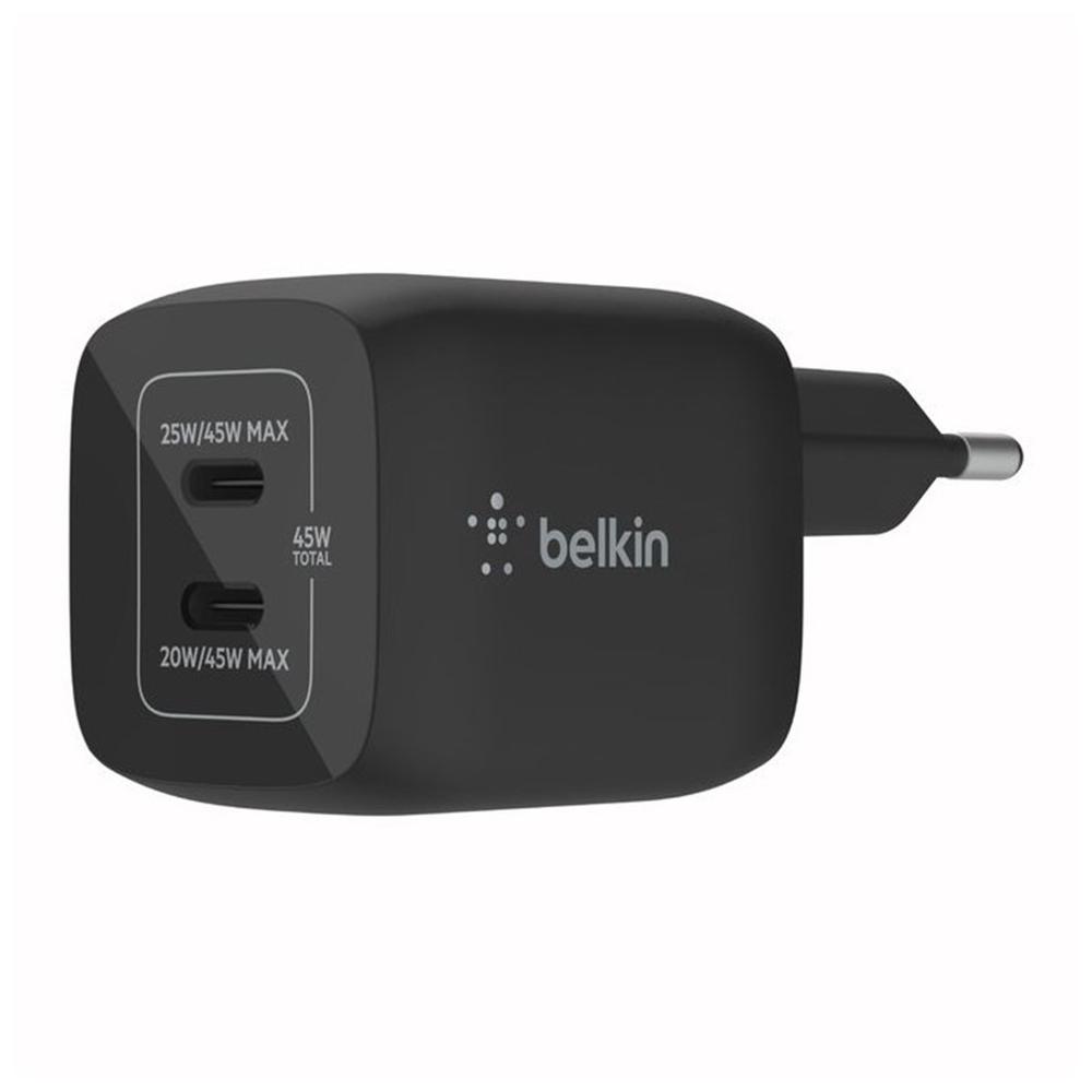 Belkin wch011vfbk 45w 2x usb tipo c negro