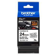Brother tzefx251 texto negro sobre fondo blanco - 24mm ancho - 8m longitud