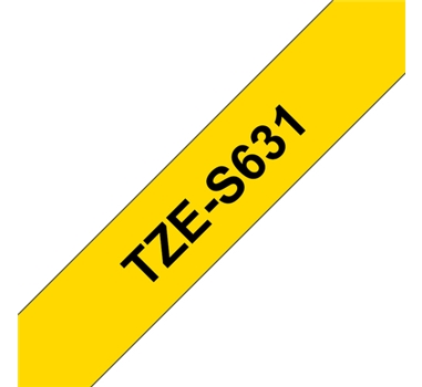 Brother tzes631 12mm x 8m amarillo - negro