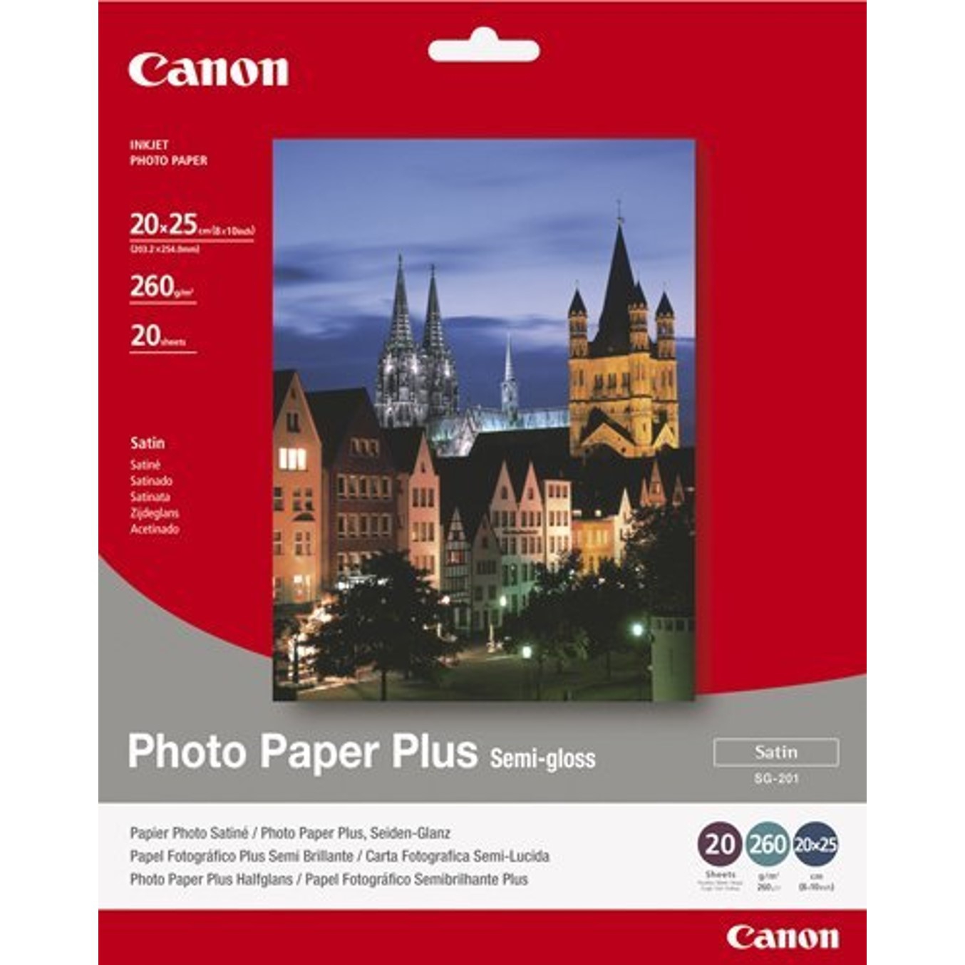 Canon foto sg - 201 1686b018 8x10 - 20 hojas - semisatinado
