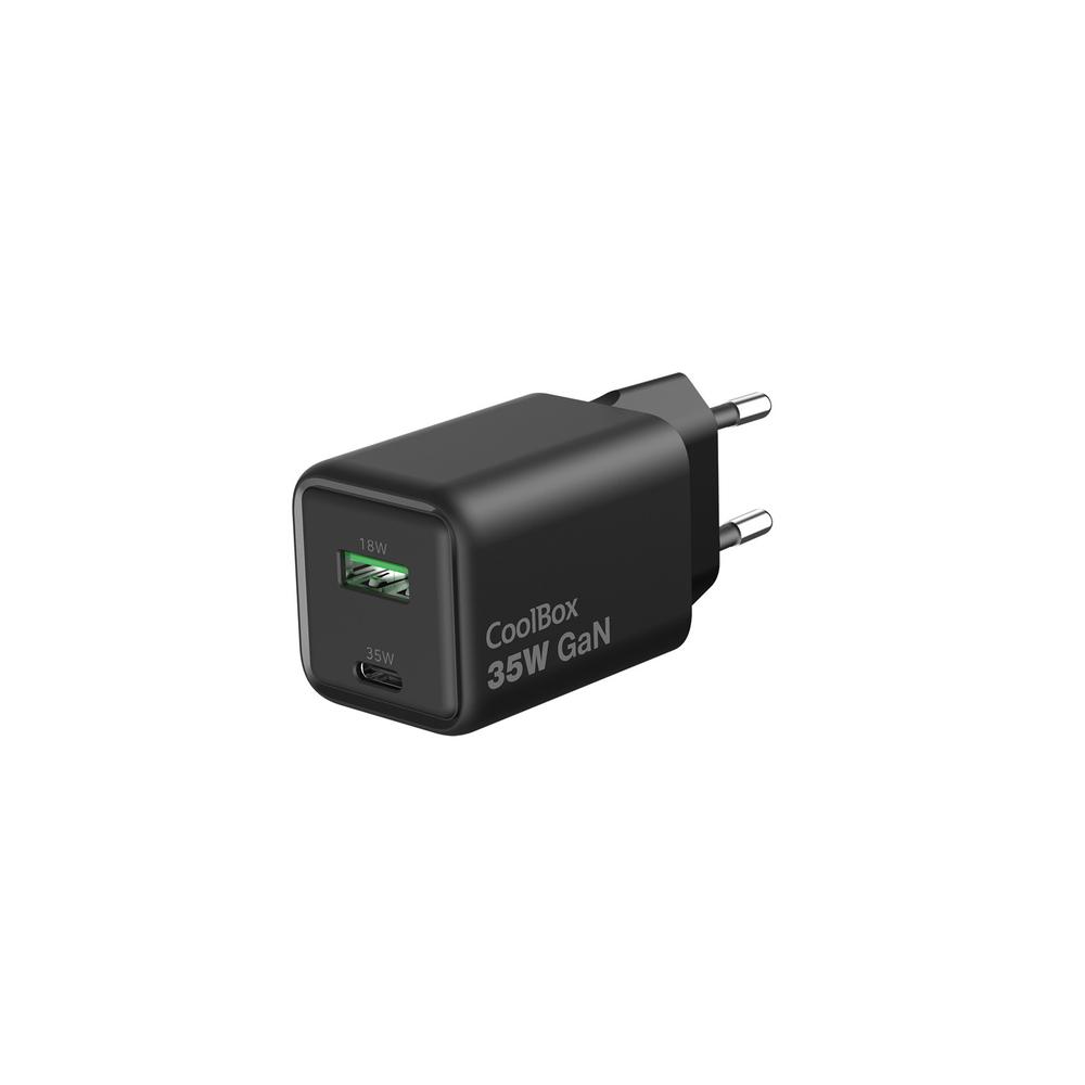 Coolbox 35w gan usb tipo a - usb tipo c negro