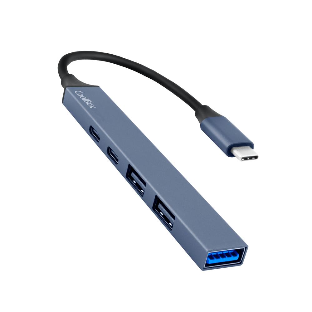 Coolbox 5 aluminio usb - c + pd 100w - 2x usb - a - 1x usb - c - 1x usb - a 3.2 gen1