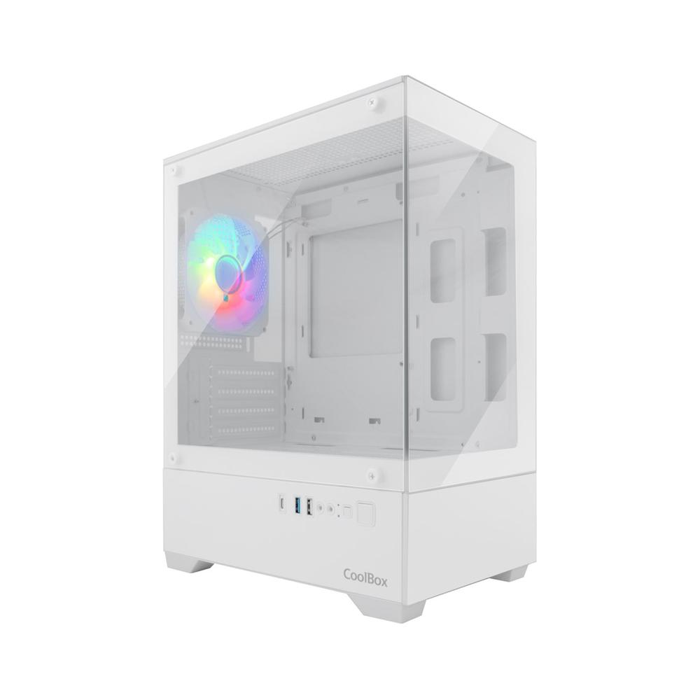 Coolbox gm200 vision lite matx argb cristal templado blanco