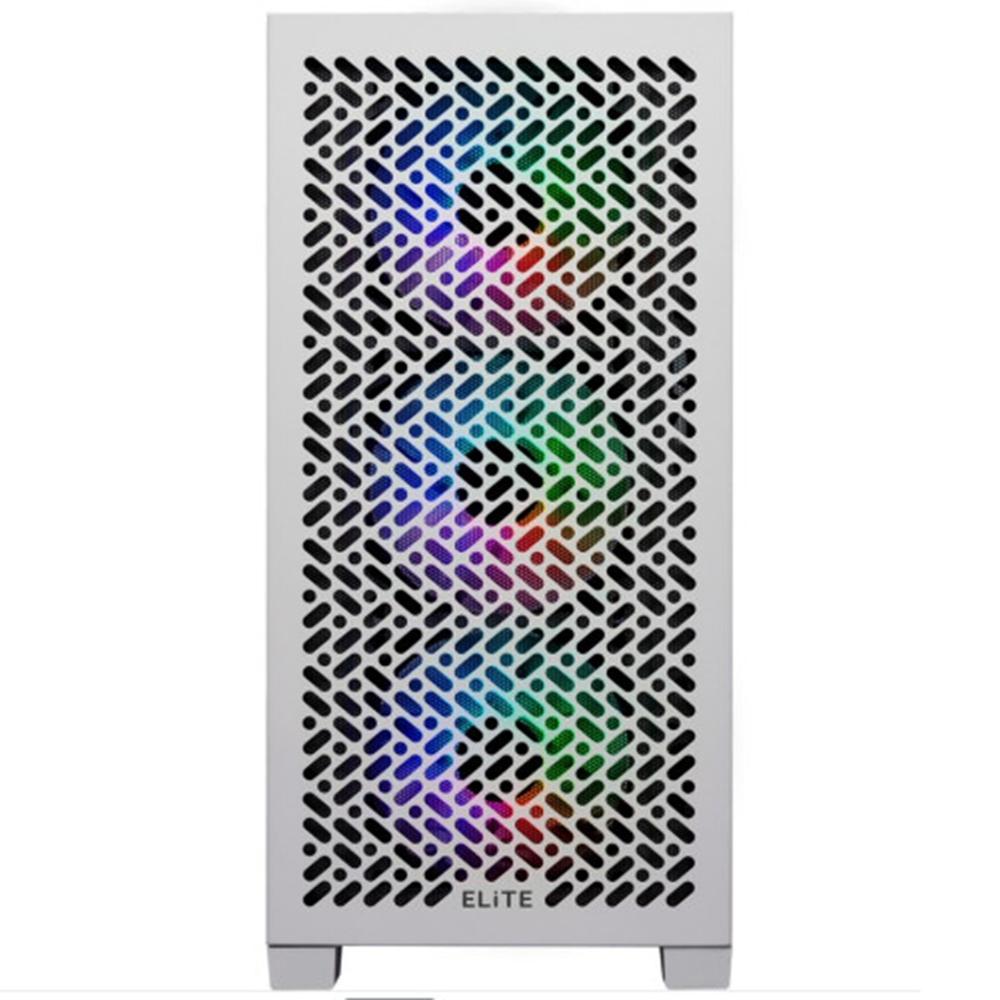 Cooler master elite 302 matx argb cristal templado blanca