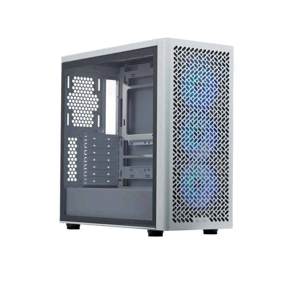 Cooler master elite 502 atx argb cristal templado blanca