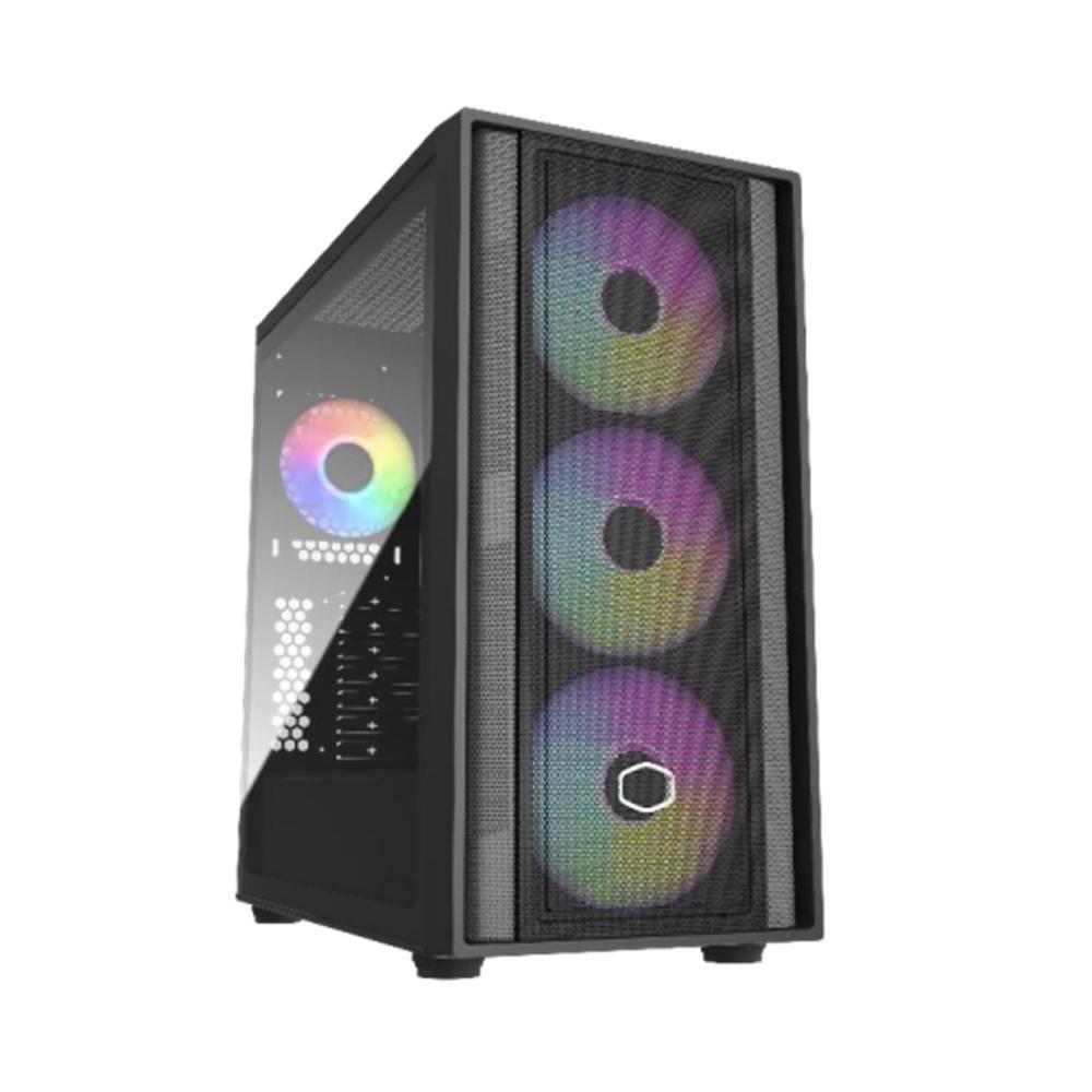 Cooler master masterbox 600 atx argb cristal templado negra
