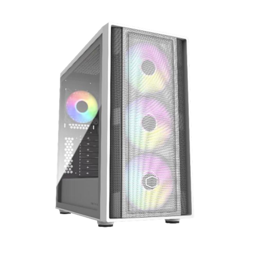 Cooler master masterbox 600 atx argb cristal templado blanco