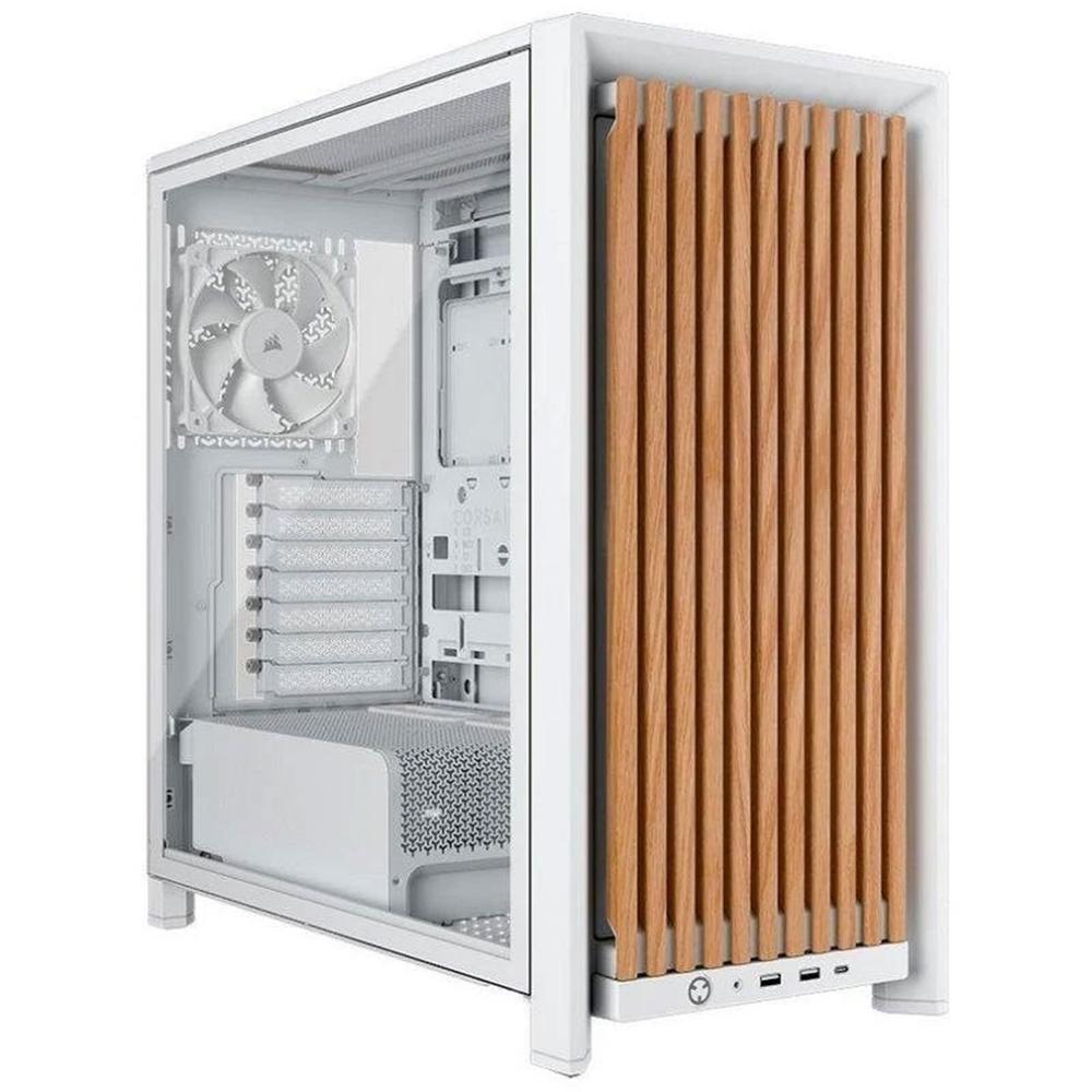 Corsair frame 4000d rs wood atx cristal templado blanca