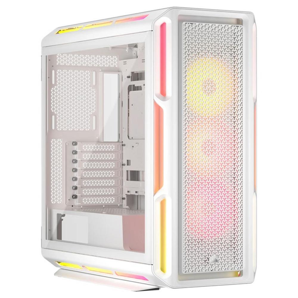 Corsair icue 5000t atx lx rgb cristal templado blanca