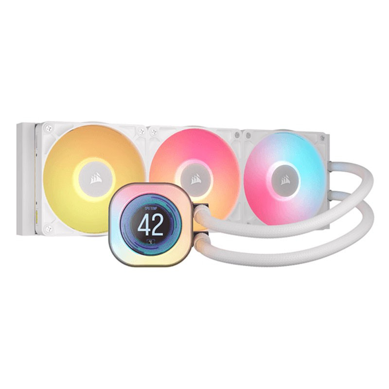 Corsair icuelink titan360rx lcd argb 3x 120mm blanco