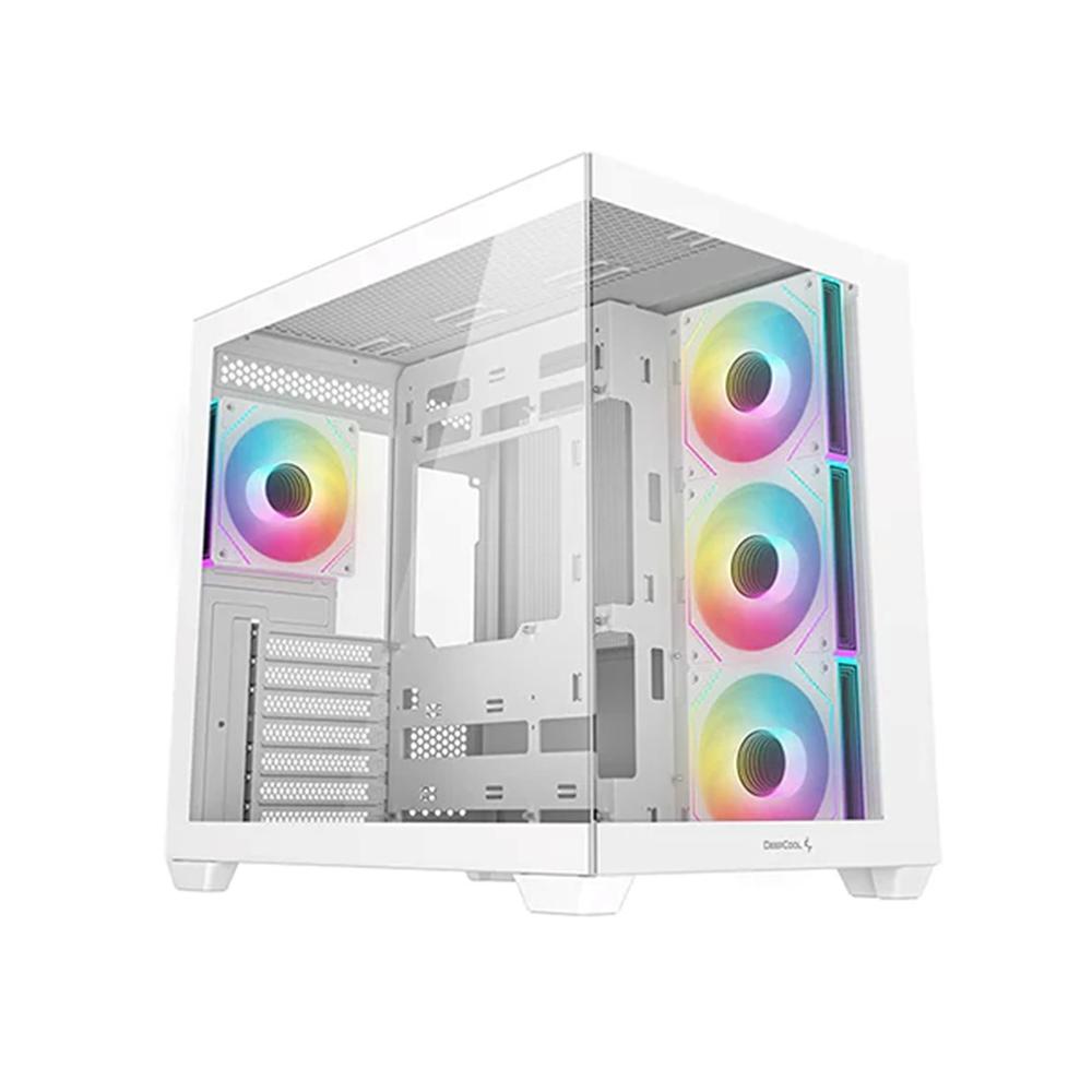 Deepcool cg530 atx rgb cristaltemplado blanca