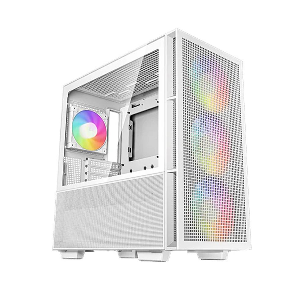 Deepcool ch560 rgb e - atx cristal templado blanca