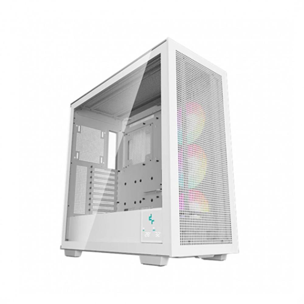 Deepcool e - atx morpheus argb cristal templado blanco
