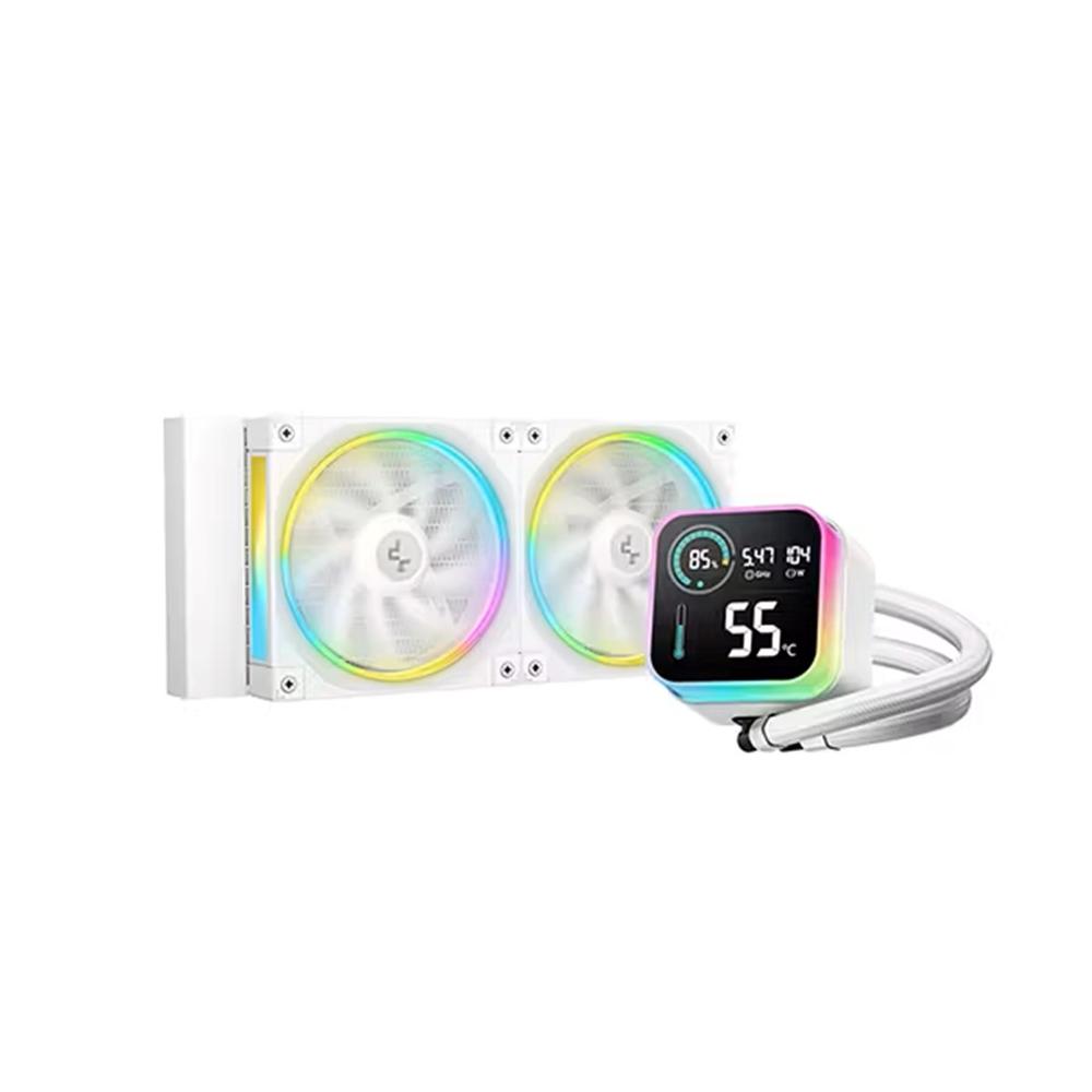 Deepcool lq240 led digital argb 2x 120mm blanco