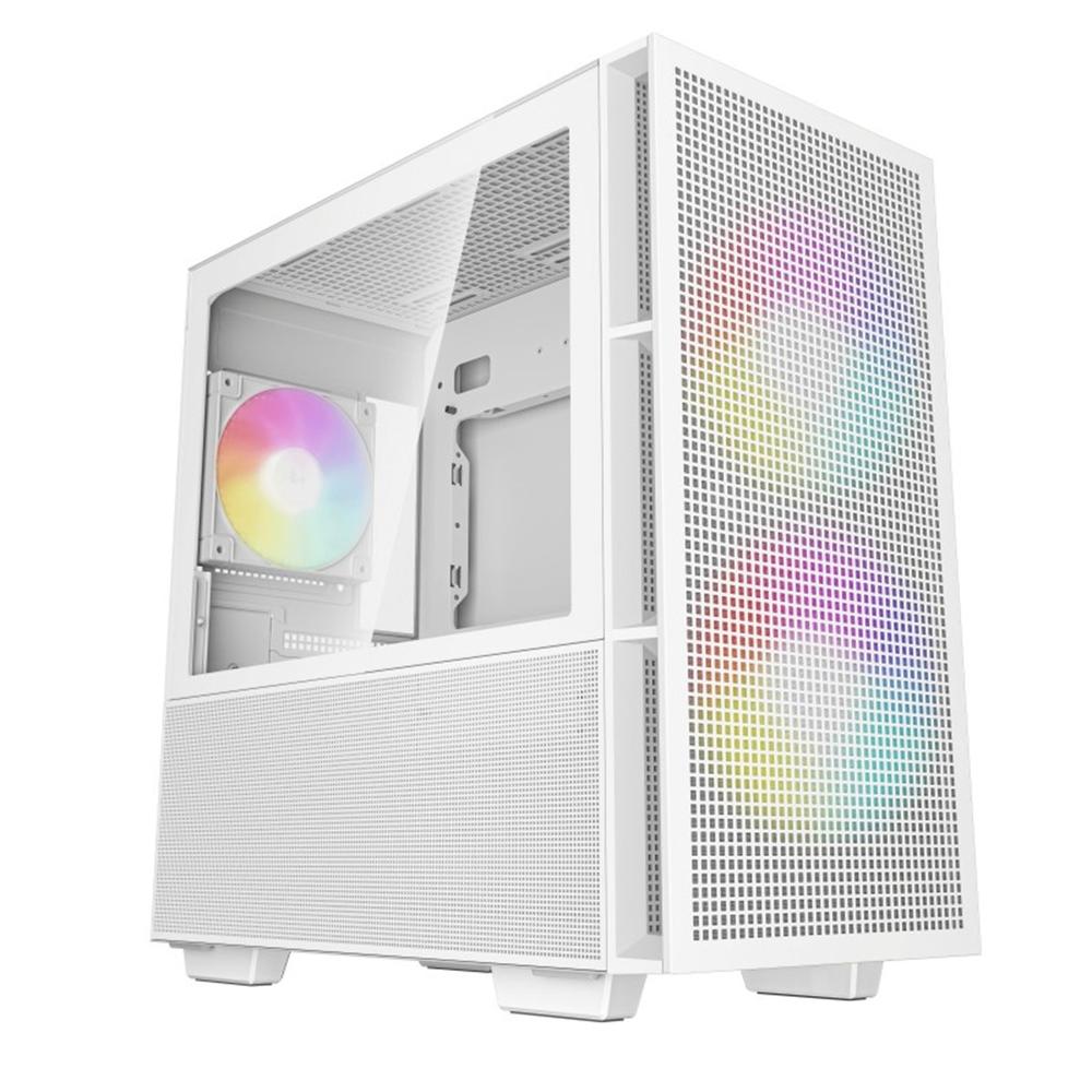 Deepcool matx ch360 argb cristal templado blanca