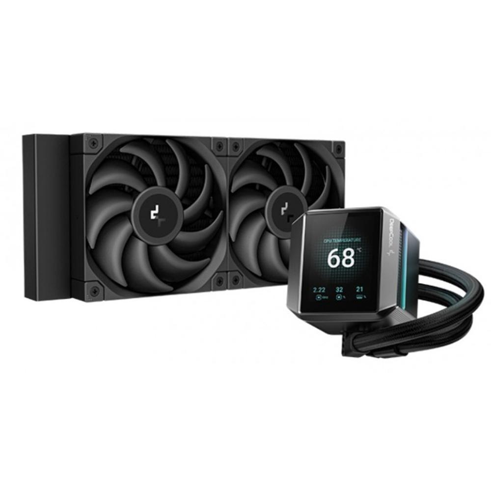 Deepcool mystique 240 display 2.8 pulgadas 2x 120mm negro