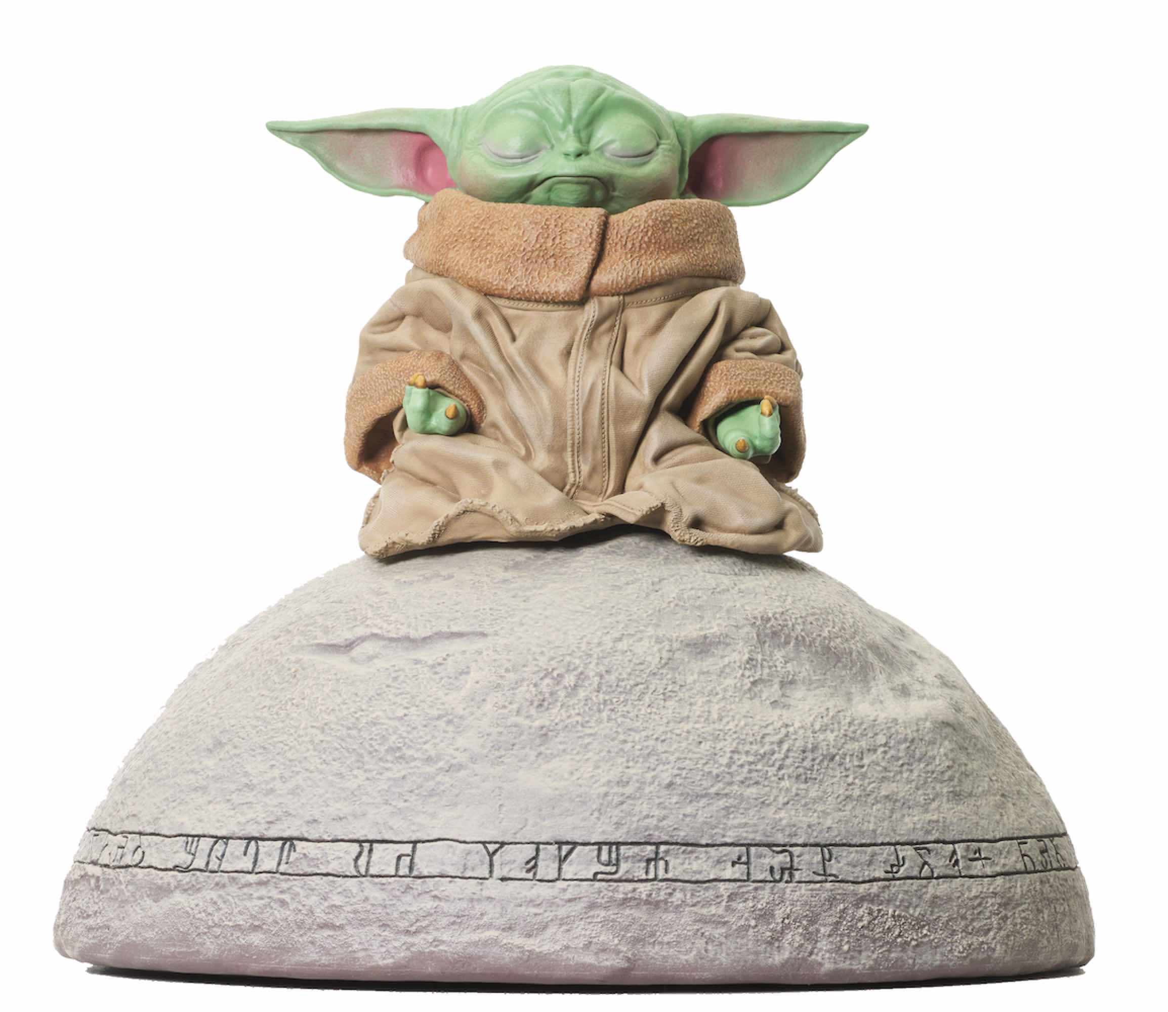 Diamond select toys star wars the mandalorian grogu on seein stone 1 - 6 escala milestones statue