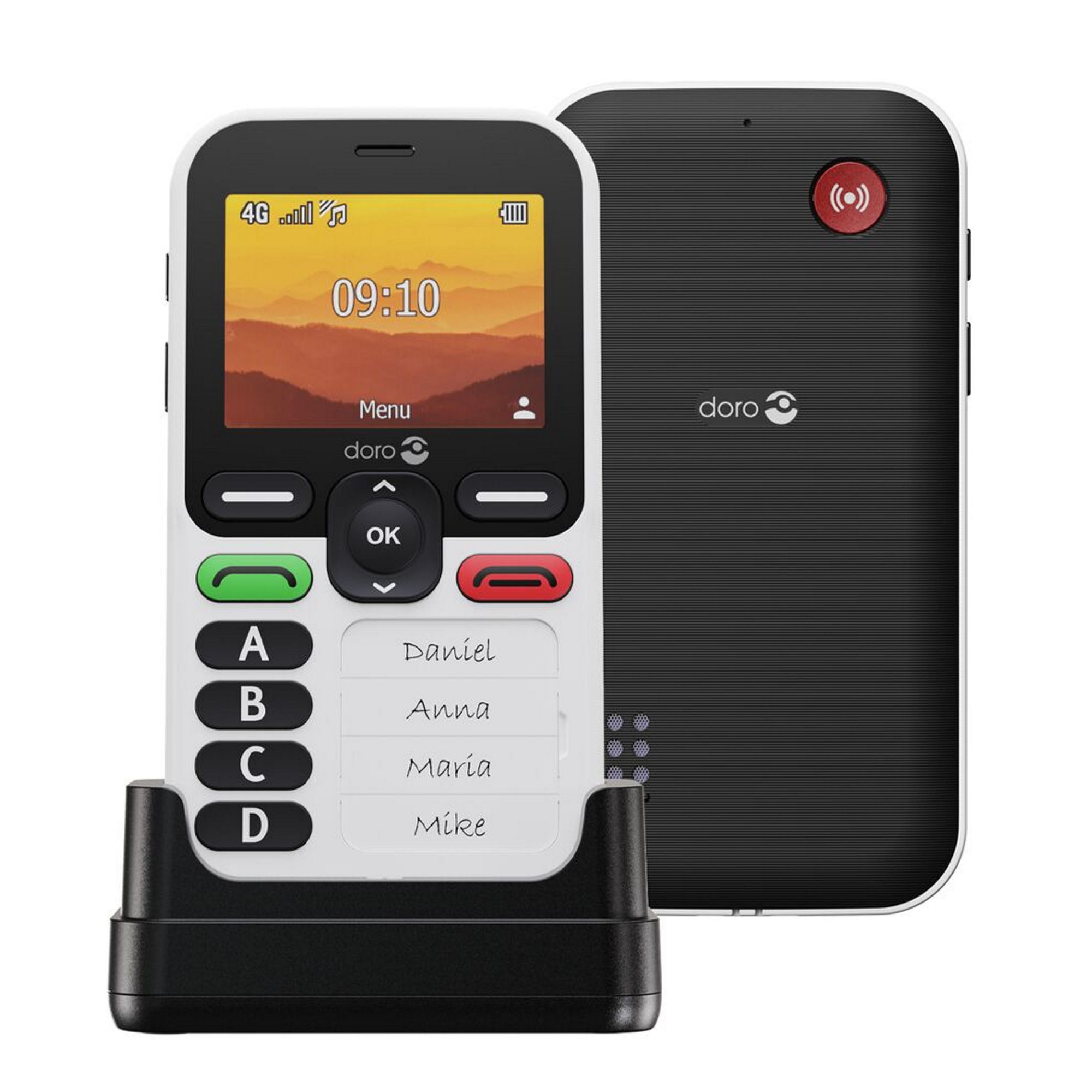 Doro leva x10 - 2.4 pulgadas - 4g - blanco - negro