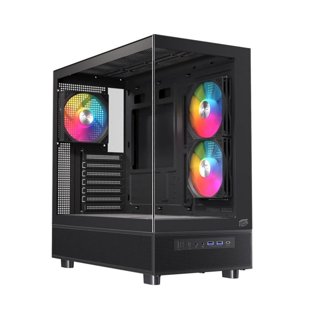 Einarex s500 atx rgb cristal templado negra