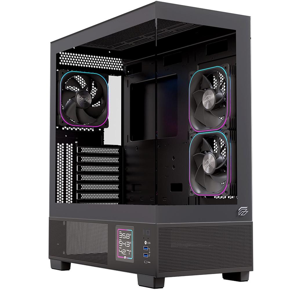 Einarex s501d atx rgb cristal templado negra