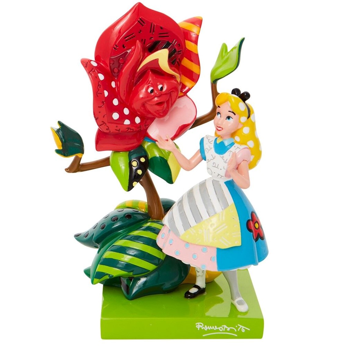 Enesco disney alicia en el pais de las maravillas alicia hablando con la rosa