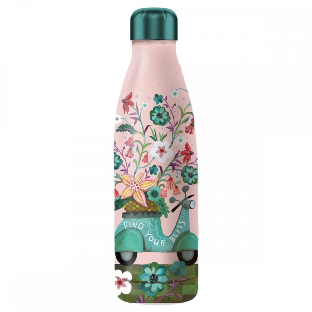 Enesco rosa estampado flores y moto