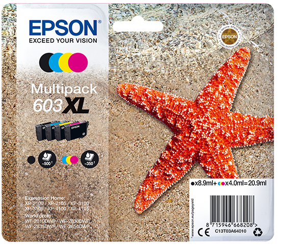 Epson 603xl c13t03a64020 negro - cian - amarillo - magenta - estrella de mar
