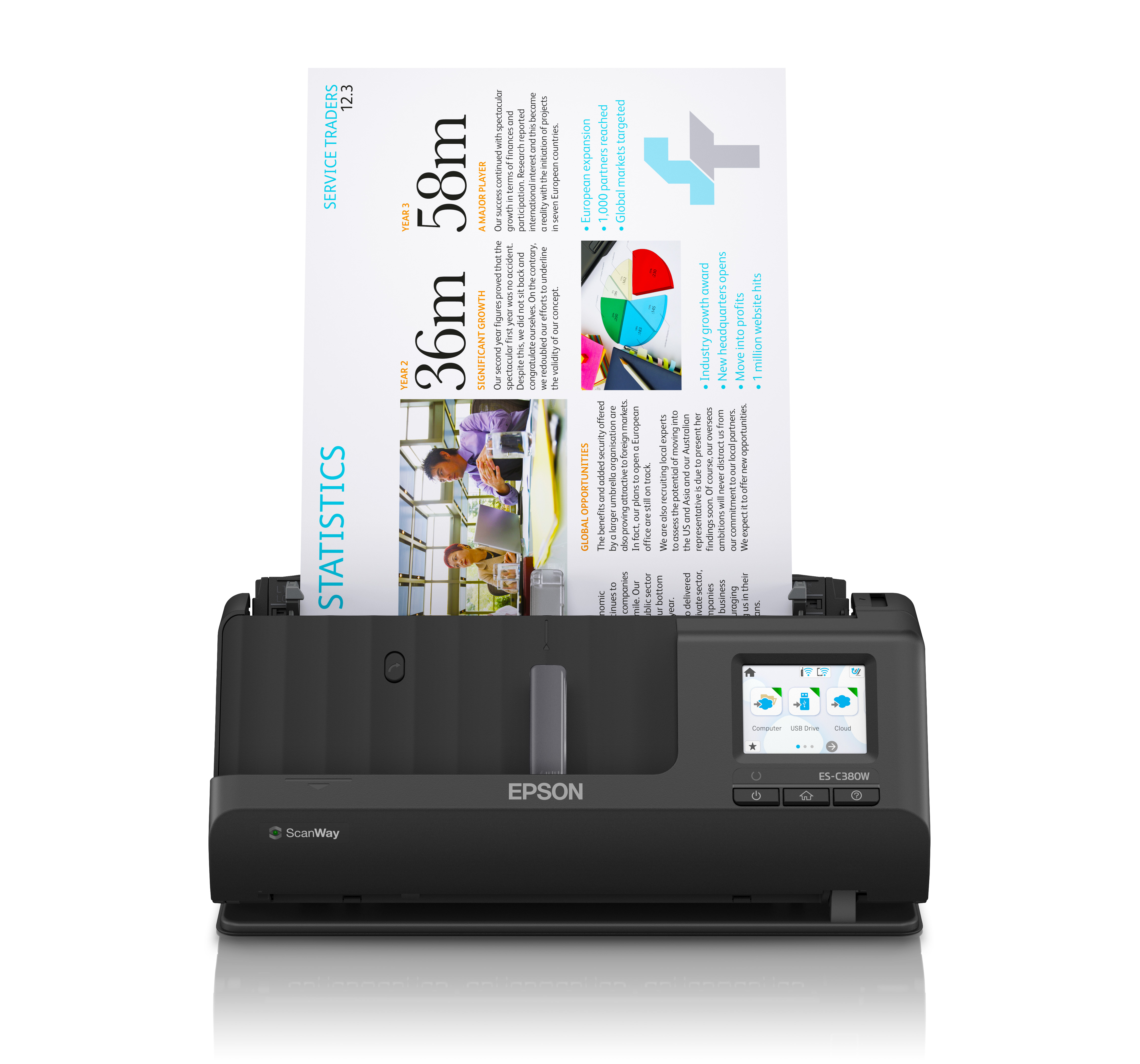 Epson es - c380w a4 - 30ppm - duplex - wifi - compacto - adf 20hojas