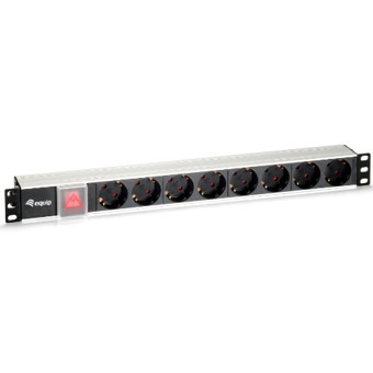 Equip rack 19 pulgadas 1u 8 tomas 3500w cable 1.8m interruptor aluminio