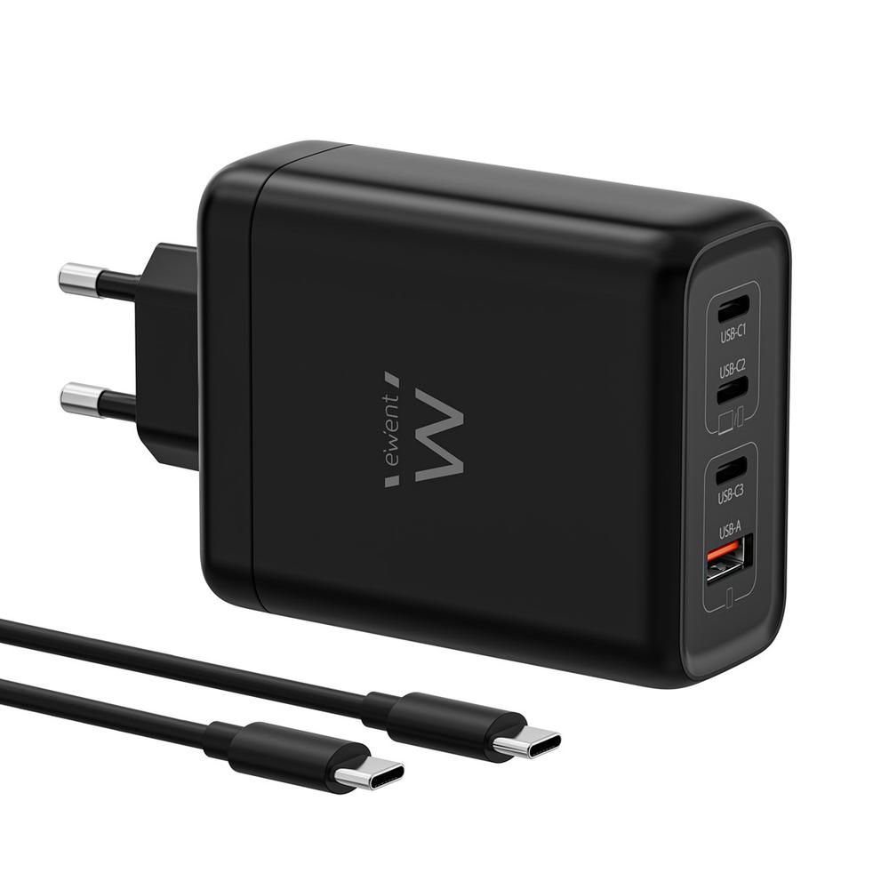 Ewent ew1337 140w 3x usb tipo c 1x usb tipo a negro