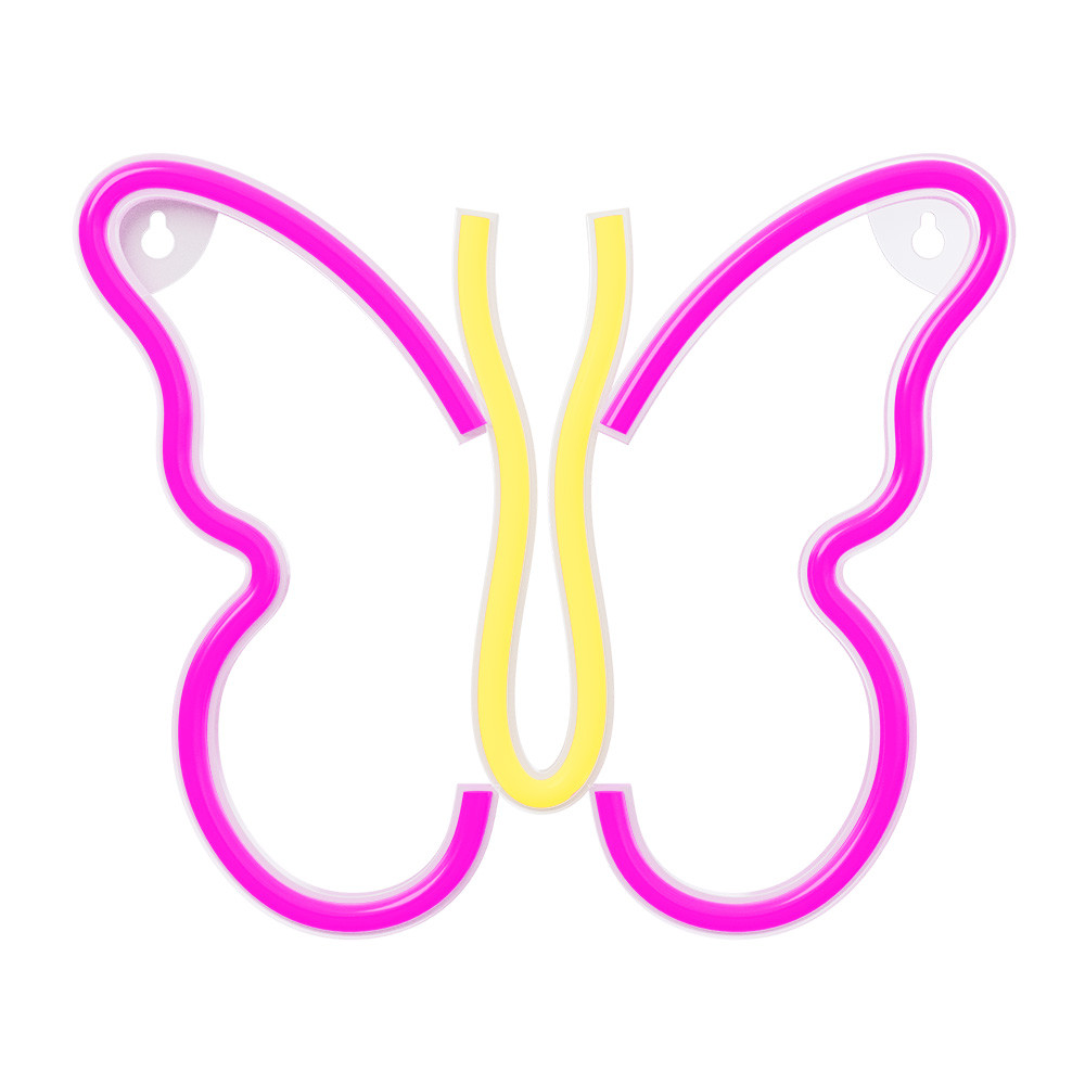 Forever neon led butterfly pink