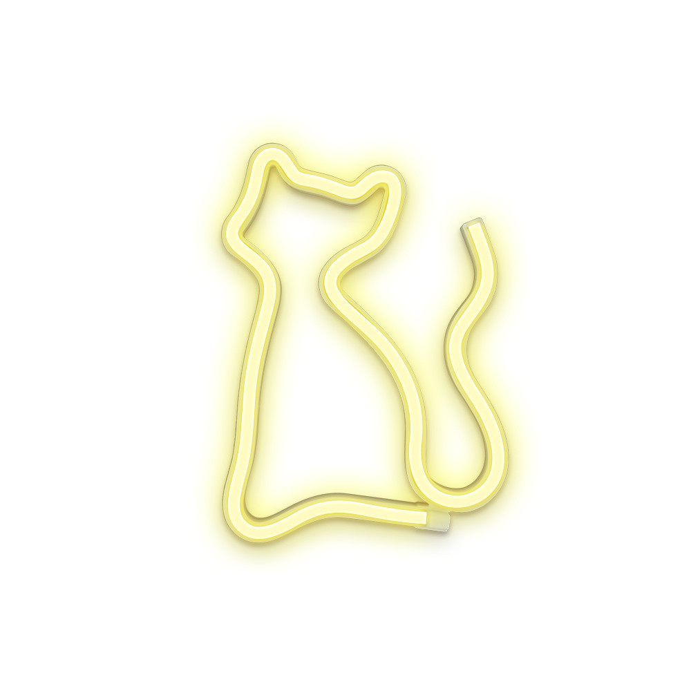 Forever neon led light cat warm white bat+usb
