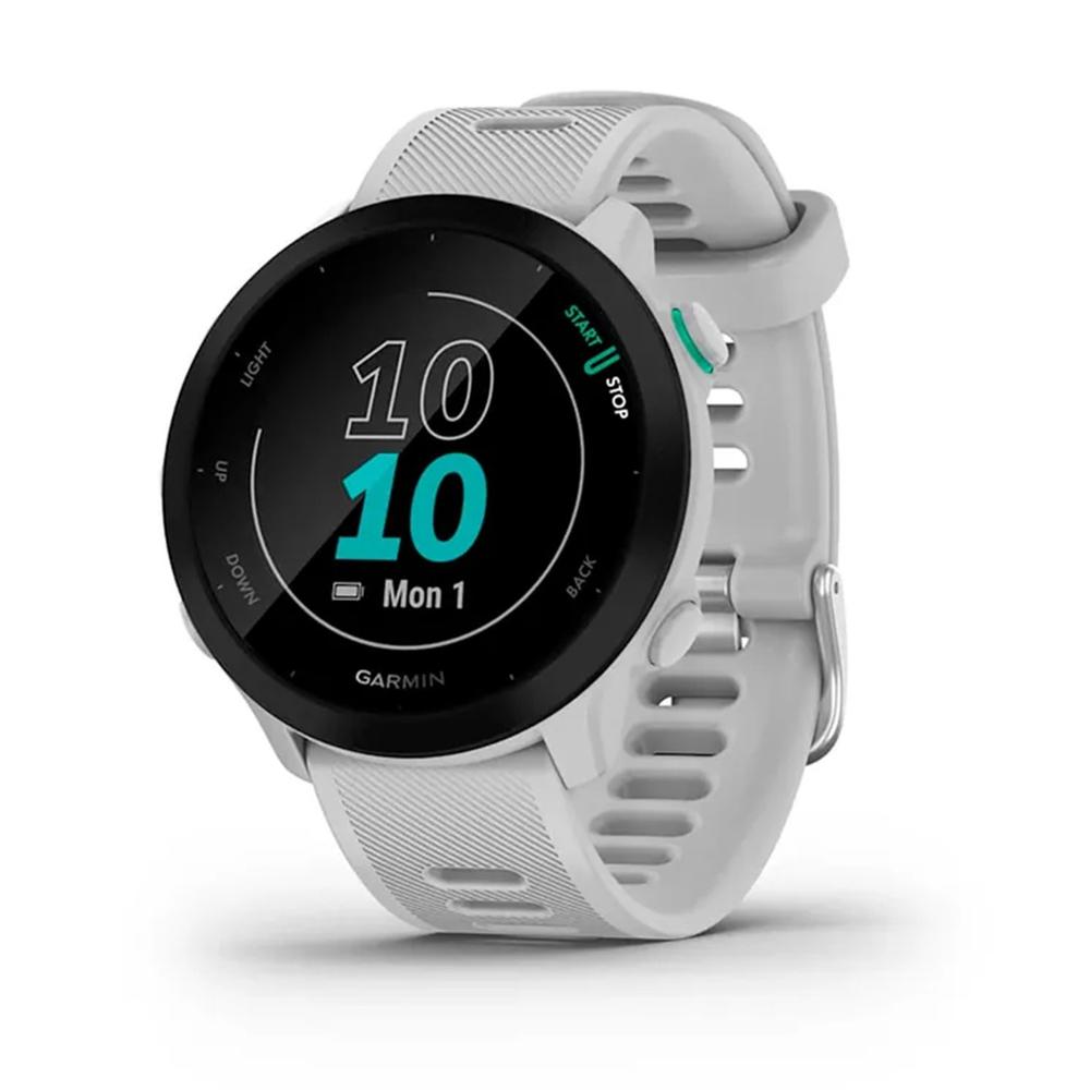 Garmin forerunner 55 bt gps 42mm mip blanco resistencia agua 5atm pulsómetro sueño