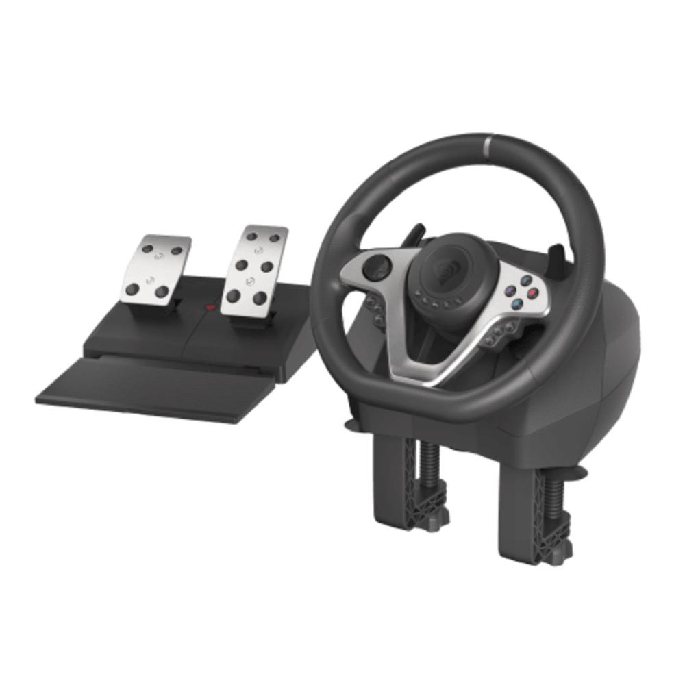 GENESIS Seaborg 400 Negro, Plata USB Volante + Pedales Nintendo Switch, PC, PlayStation 4, Playstation 3, Xbox 360, Xbox One, Xbox One S, Xbox One X