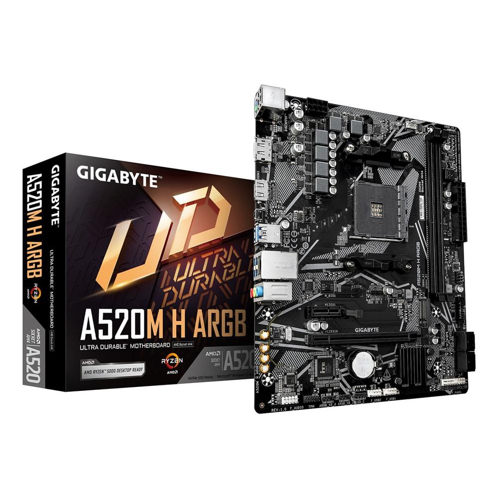 Gigabyte a520m h argb am4 atx - 2x ddr4 - 4x sata3