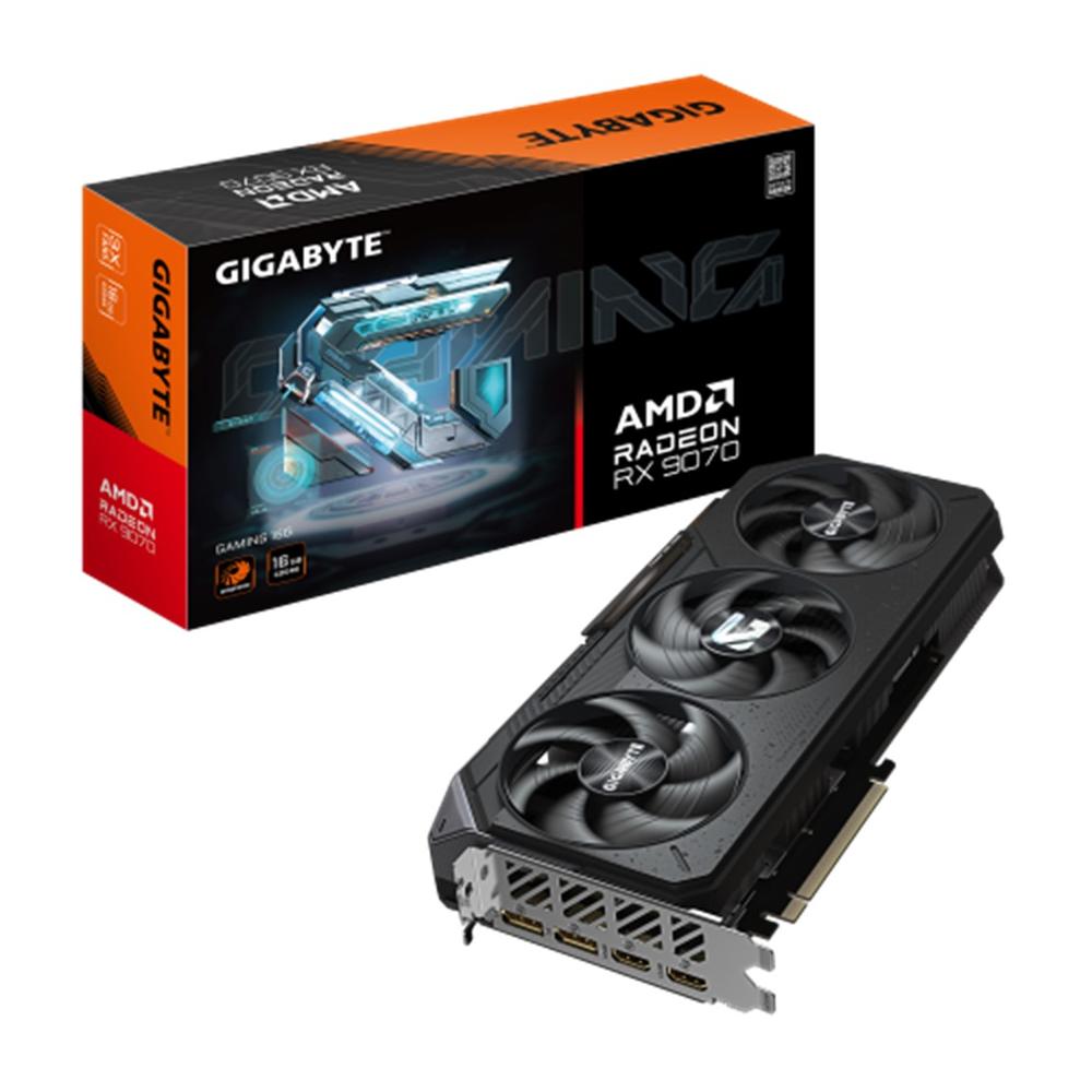 Gigabyte Radeon RX 9070 GAMING 16GB Tarjeta Gráfica - 16GB GDDR6, 256bit, PCI-E 5.0, 2520 MHz Frecuencia del núcleo, 2 x DisplayPort, 2 x HDMI, GV-R9070GAMING-1