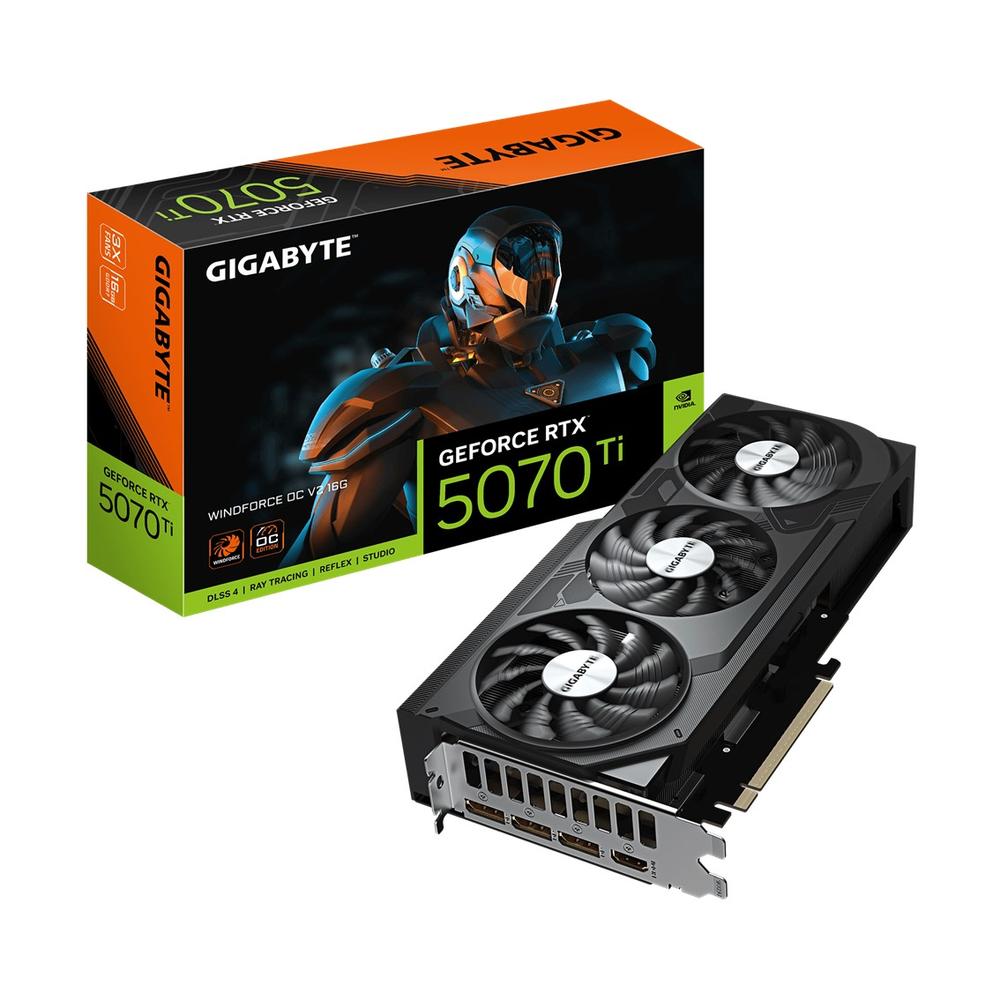 Gigabyte rtx 5070 ti windforce oc v2 16gb gddr7 - 3x dp - 1x hdmi pci express 5.0