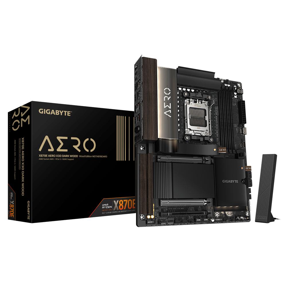 Gigabyte x870e aero x3d dark wood am5 atx - 4x ddr5 - 4x sata3